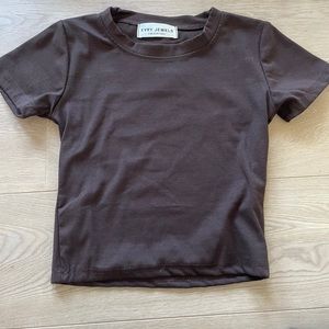 brown crop top